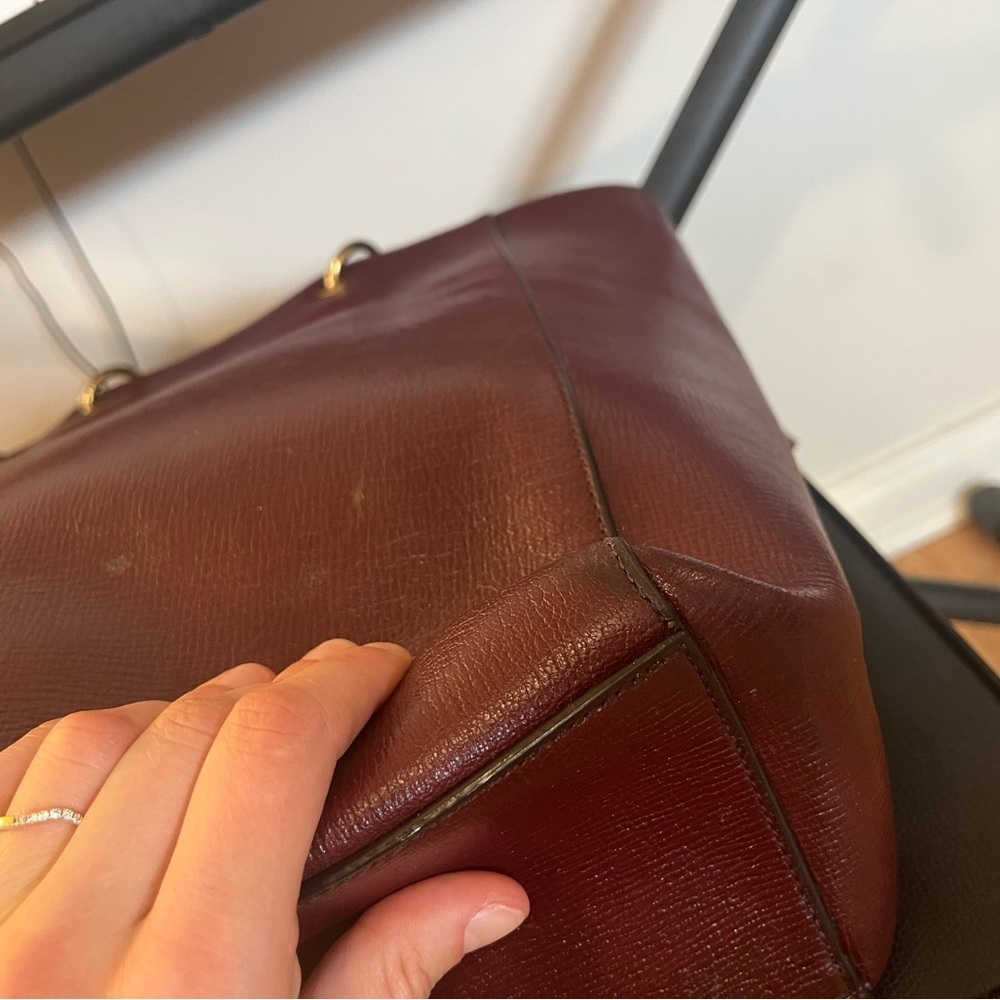 Mulberry Large Maple Tote in Burgundy Goatskin Leather. w Purple Pouch. Rare. - Picture 9 of 13